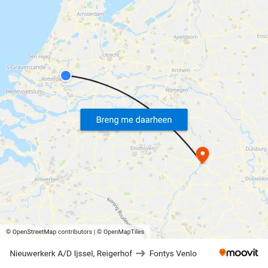 Nieuwerkerk A/D Ijssel, Reigerhof to Fontys Venlo map