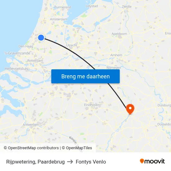Rijpwetering, Paardebrug to Fontys Venlo map