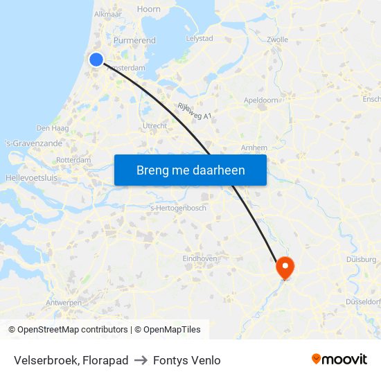 Velserbroek, Florapad to Fontys Venlo map