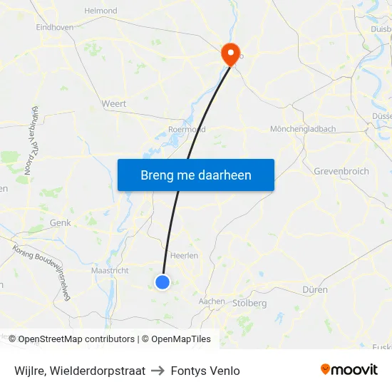 Wijlre, Wielderdorpstraat to Fontys Venlo map