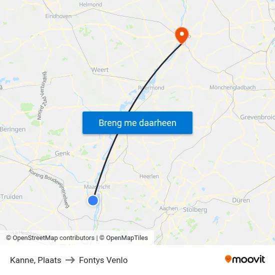 Kanne, Plaats to Fontys Venlo map