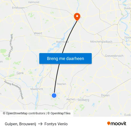 Gulpen, Brouwerij to Fontys Venlo map