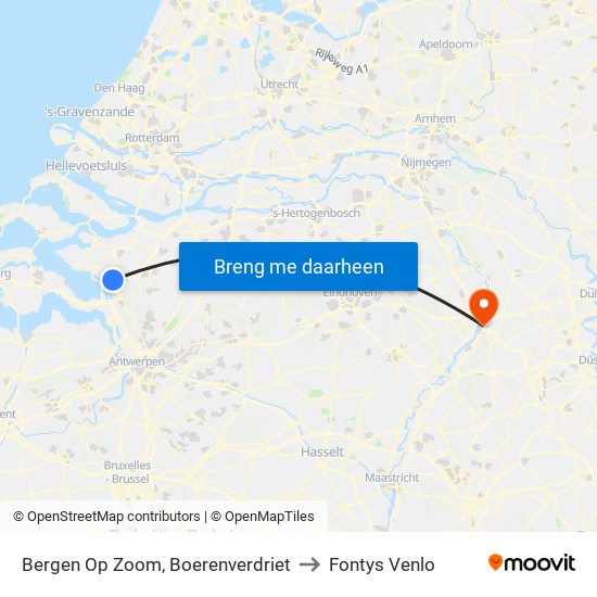 Bergen Op Zoom, Boerenverdriet to Fontys Venlo map