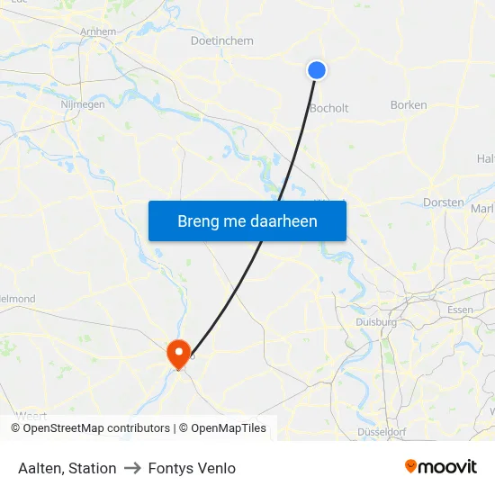 Aalten, Station to Fontys Venlo map