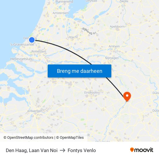 Den Haag, Laan Van Noi to Fontys Venlo map