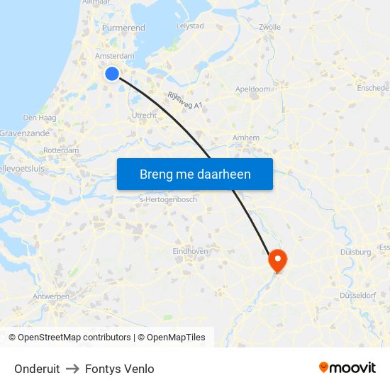 Onderuit to Fontys Venlo map