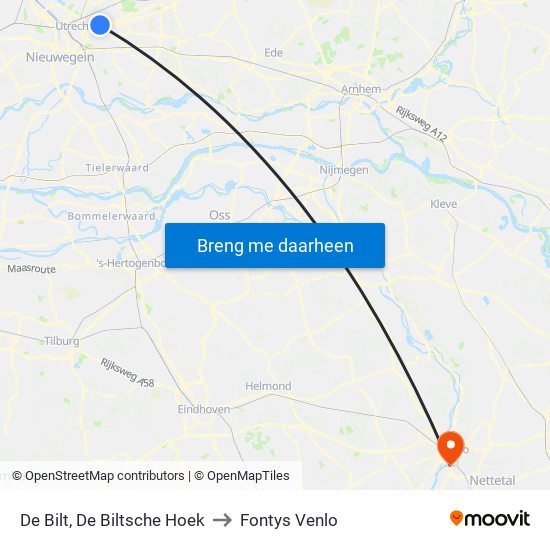 De Bilt, De Biltsche Hoek to Fontys Venlo map