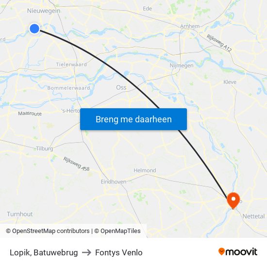 Lopik, Batuwebrug to Fontys Venlo map