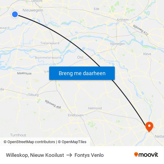 Willeskop, Nieuw Kooilust to Fontys Venlo map