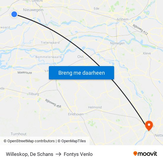 Willeskop, De Schans to Fontys Venlo map