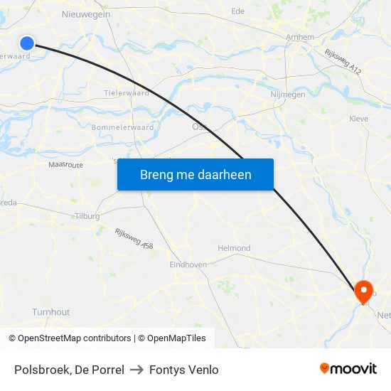 Polsbroek, De Porrel to Fontys Venlo map