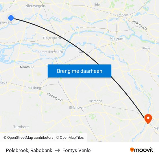 Polsbroek, Rabobank to Fontys Venlo map