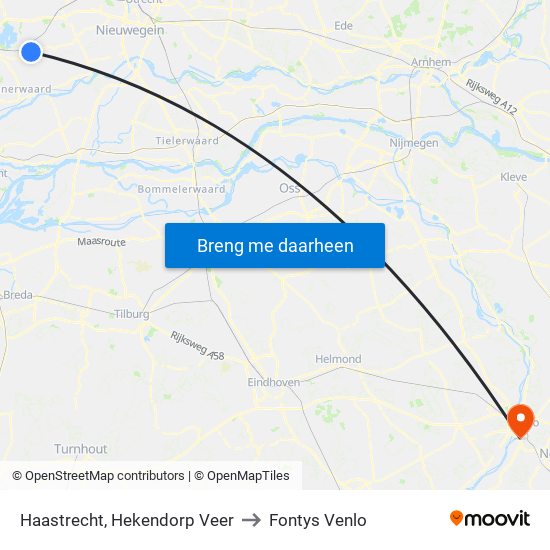 Haastrecht, Hekendorp Veer to Fontys Venlo map