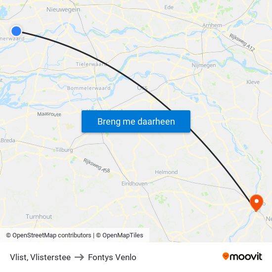 Vlist, Vlisterstee to Fontys Venlo map