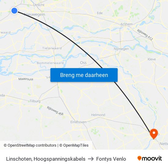 Linschoten, Hoogspanningskabels to Fontys Venlo map