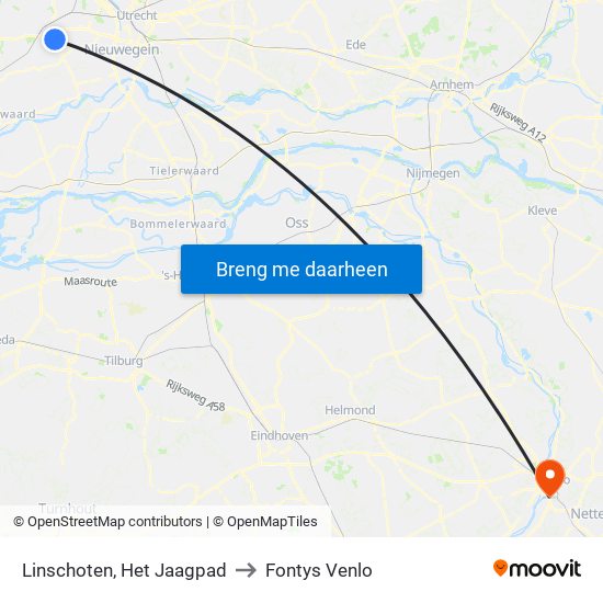 Linschoten, Het Jaagpad to Fontys Venlo map