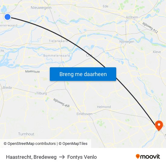 Haastrecht, Bredeweg to Fontys Venlo map