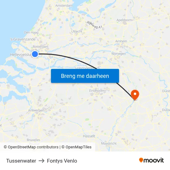 Tussenwater to Fontys Venlo map