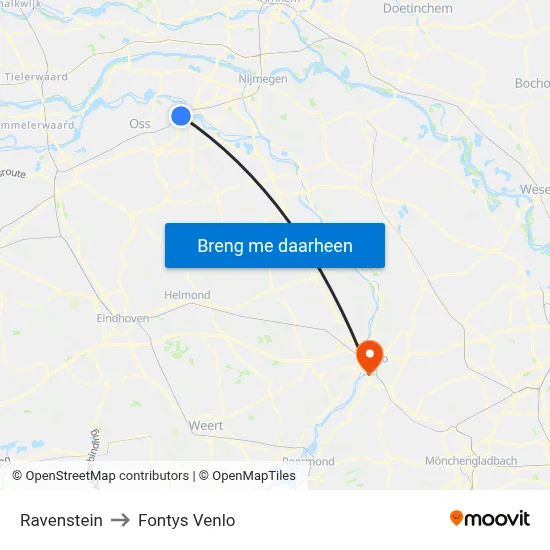 Ravenstein to Fontys Venlo map