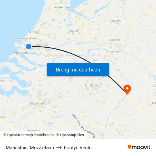 Maassluis, Mozartlaan to Fontys Venlo map