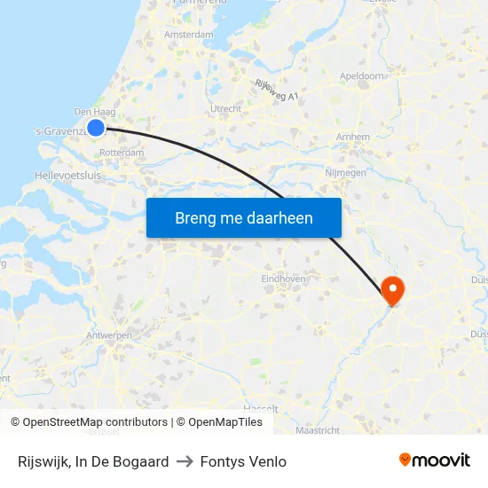Rijswijk, In De Bogaard to Fontys Venlo map