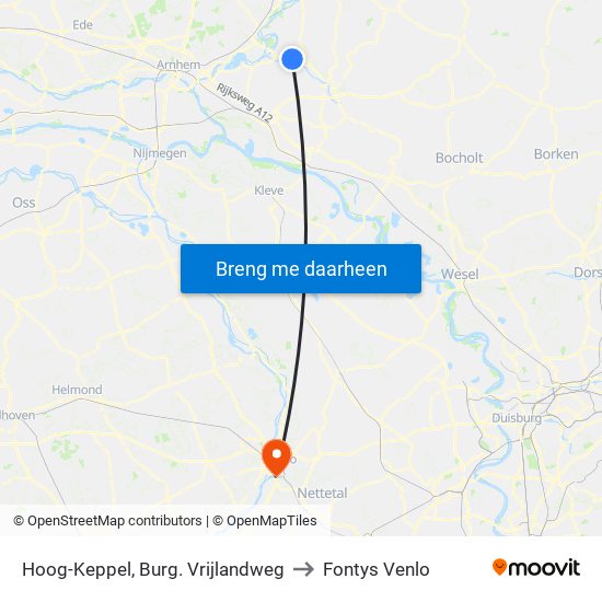 Hoog-Keppel, Burg. Vrijlandweg to Fontys Venlo map