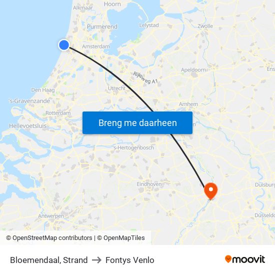 Bloemendaal, Strand to Fontys Venlo map