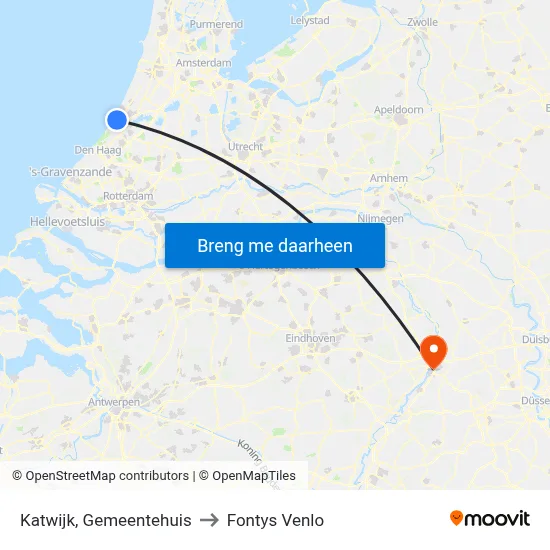 Katwijk, Gemeentehuis to Fontys Venlo map