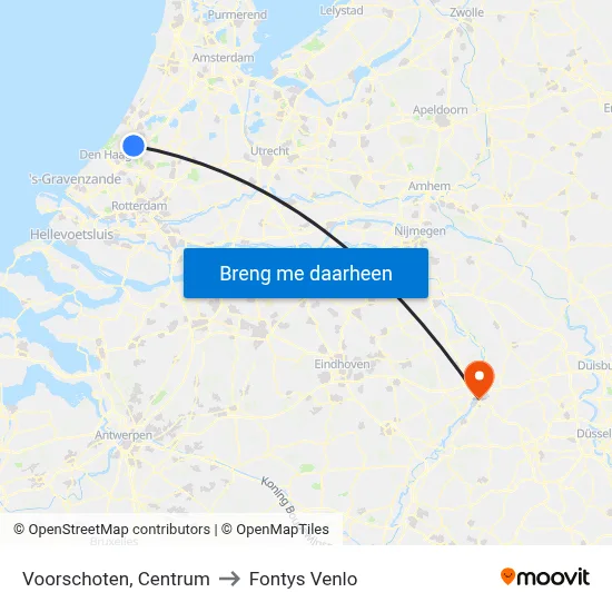 Voorschoten, Centrum to Fontys Venlo map