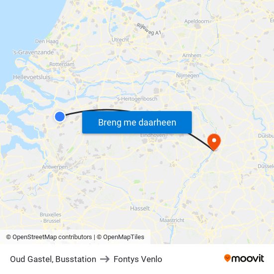 Oud Gastel, Busstation to Fontys Venlo map