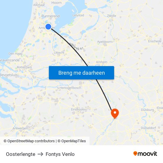 Oosterlengte to Fontys Venlo map