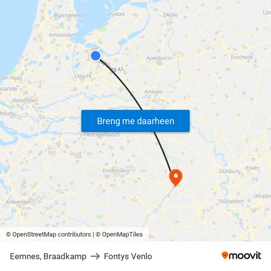 Eemnes, Braadkamp to Fontys Venlo map