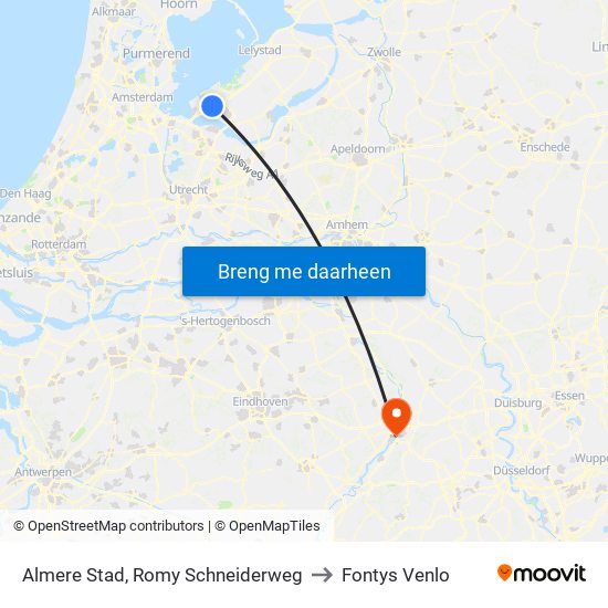 Almere Stad, Romy Schneiderweg to Fontys Venlo map