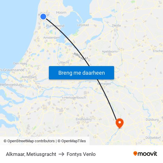 Alkmaar, Metiusgracht to Fontys Venlo map