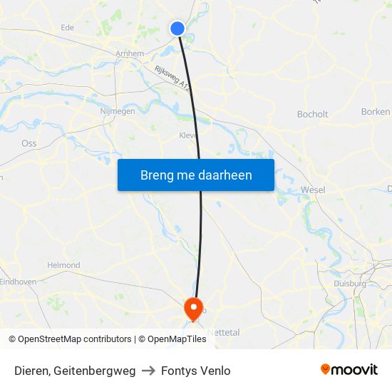 Dieren, Geitenbergweg to Fontys Venlo map