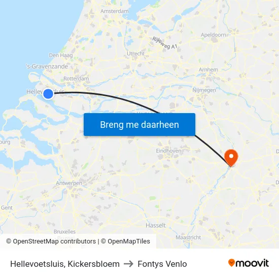 Hellevoetsluis, Kickersbloem to Fontys Venlo map