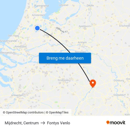 Mijdrecht, Centrum to Fontys Venlo map