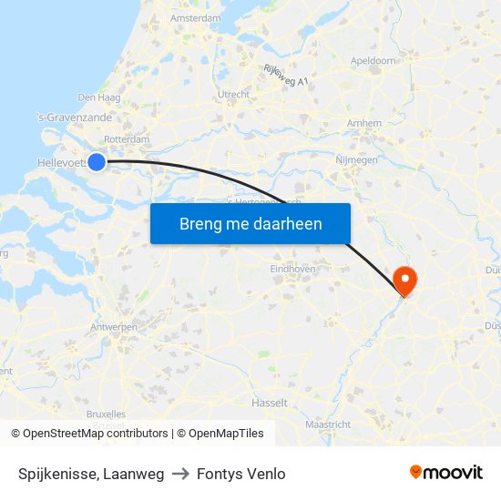 Spijkenisse, Laanweg to Fontys Venlo map