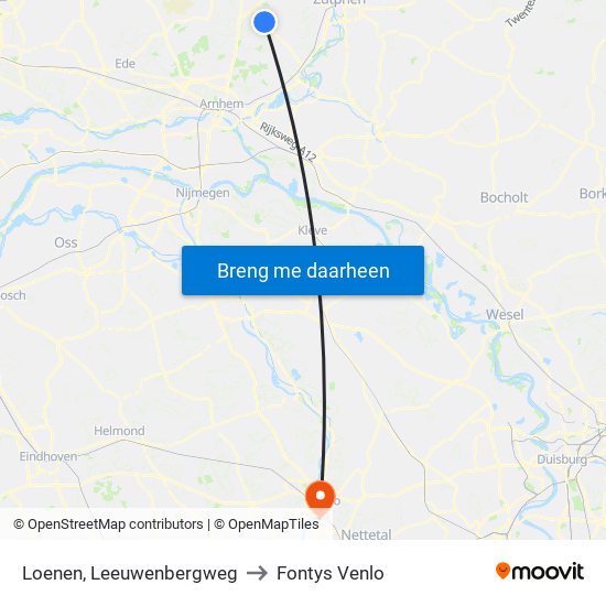 Loenen, Leeuwenbergweg to Fontys Venlo map