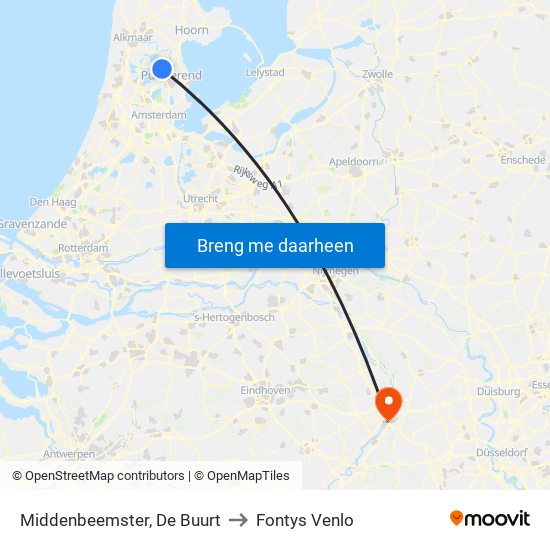 Middenbeemster, De Buurt to Fontys Venlo map