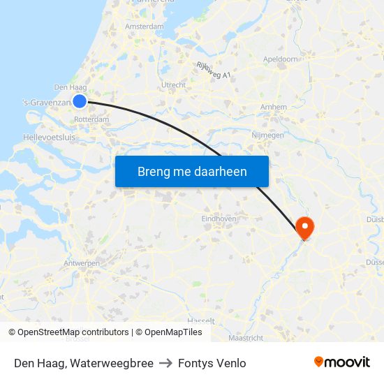 Den Haag, Waterweegbree to Fontys Venlo map