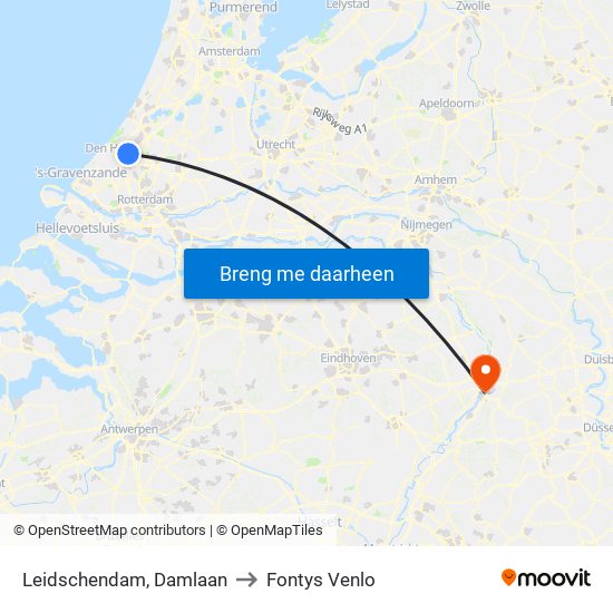 Leidschendam, Damlaan to Fontys Venlo map