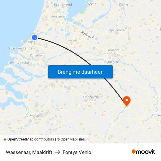 Wassenaar, Maaldrift to Fontys Venlo map