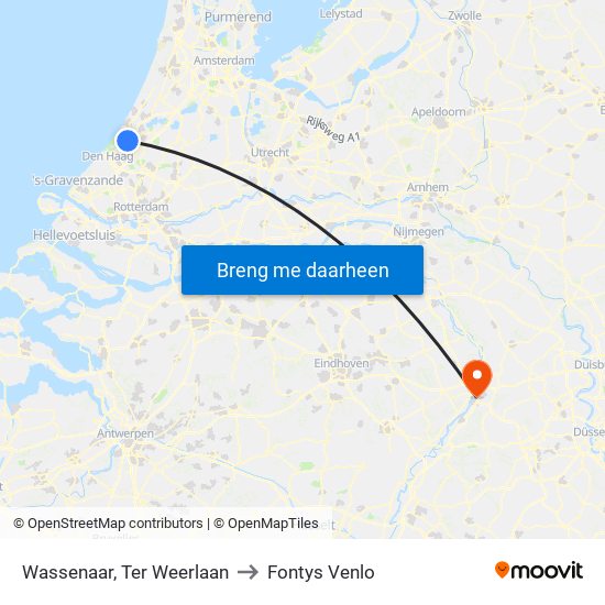 Wassenaar, Ter Weerlaan to Fontys Venlo map