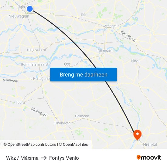 Wkz / Máxima to Fontys Venlo map