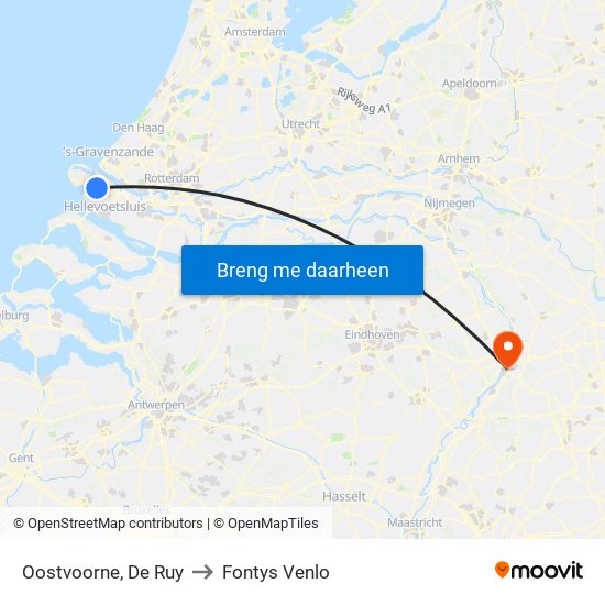 Oostvoorne, De Ruy to Fontys Venlo map