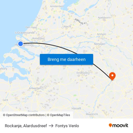 Rockanje, Alardusdreef to Fontys Venlo map