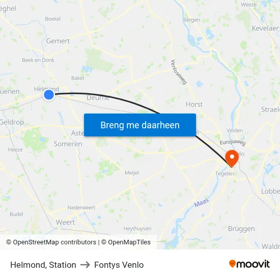 Helmond, Station to Fontys Venlo map