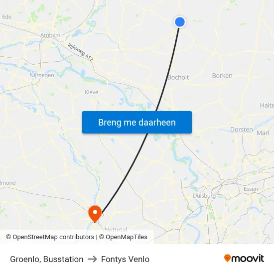 Groenlo, Busstation to Fontys Venlo map
