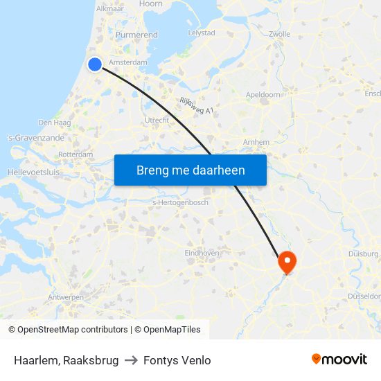 Haarlem, Raaksbrug to Fontys Venlo map